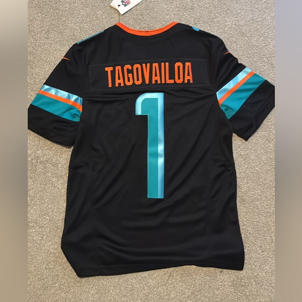 Nike Orange and black Miami Dolphins men’s jersey size small brand new with tags